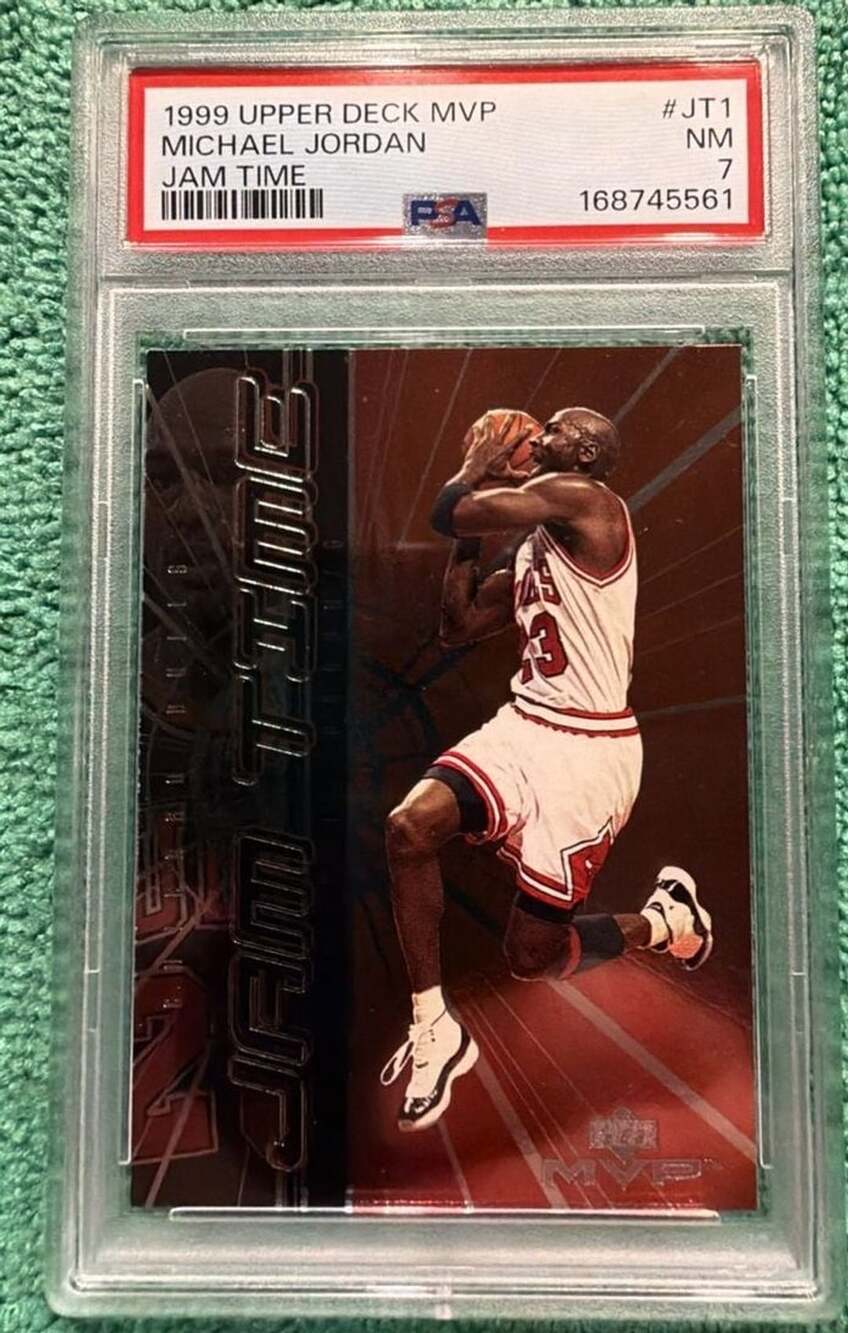 1999 Upper Deck MVP Michael Jordan Jam Time JT1 PSA 7 Trading Card
